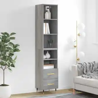 ManoMano Sideboard Highboard für Wohnzimmer - Schrank Kommode Anrichte Grau Sonoma 34,5x34x180 cm Holzwerkstoff -FV91004 - Grau Angebot