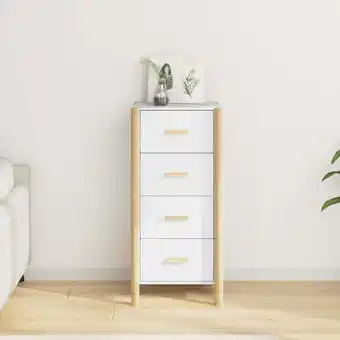 ManoMano Bonnevie - Sideboard Highboard für Wohnzimmer - Schrank Kommode Anrichte Weiß 42x38x90 cm Holzwerkstoff -FV70166 - Weiß Angebot