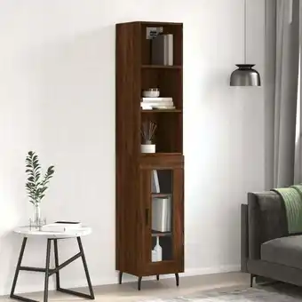 ManoMano Highboard，Kommode，Sideboard，Vitrine Braun Eichen-Optik 34,5x34x180 cm Holzwerkstoff VMEC664461 MaisonChic Angebot