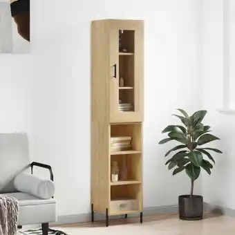 ManoMano Maisonchic - Highboard,Sideboard,Vitrine,Komodenschrank Sonoma-Eiche 34,5x34x180 cm Holzwerkstoff RUNOW653446 Angebot