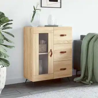 ManoMano Sideboard, Kommode, Küchenschrank, Beistellschrank, Anrichte für Wohnzimmer Sonoma-Eiche 69,5x34x90 cm Holzwerkstoff LLLA8235 Angebot