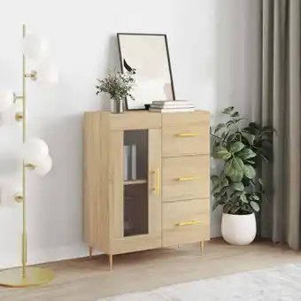 ManoMano Sideboard, Kommode, Küchenschrank, Beistellschrank, Anrichte für Wohnzimmer Sonoma-Eiche 69,5x34x90 cm Holzwerkstoff LLLA4572 Angebot