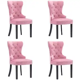 ManoMano 4 Stk. Esszimmerstühle Wohnzimmerstuhl Küchenstuhl Rosa Samt RKYJ32891 Maisonchic Angebot