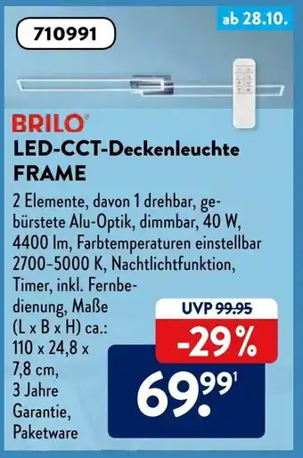 Aldi Süd Brilo LED CCT Deckenleuchte Frame Angebot