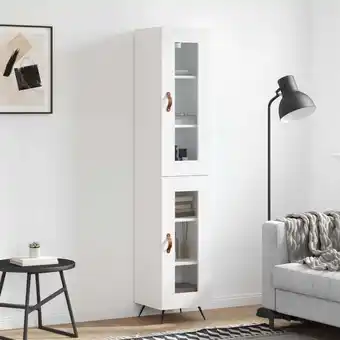 ManoMano Sideboard Highboard für Wohnzimmer - Schrank Kommode Anrichte Weiß 34,5x34x180 cm Holzwerkstoff -FV58231 - Weiß Angebot