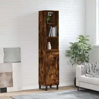 ManoMano Sideboard Highboard für Wohnzimmer - Schrank Kommode Anrichte Räuchereiche 34,5x34x180 cm Holzwerkstoff -FV49534 - Braun Angebot