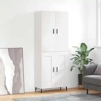 ManoMano Sideboard Highboard für Wohnzimmer - Schrank Kommode Anrichte Weiß 69,5x34x180 cm Holzwerkstoff -FV15665 - Weiß Angebot