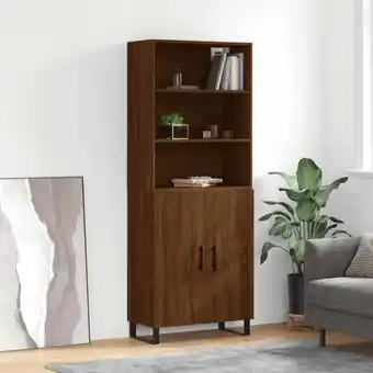 ManoMano Highboard,Sideboard,Kommode fuer Wohnzimmer, Küche Braun Eichen-Optik 69,5x34x180 cm Holzwerkstoff XUBT86552 Bonnevie Angebot