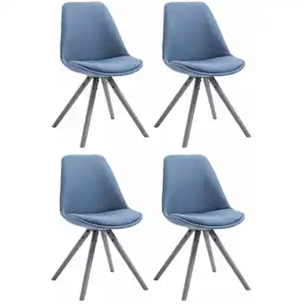 ManoMano CLP - 4er Set Besucherstühle Toulouse Stoff Rund blau grau Angebot