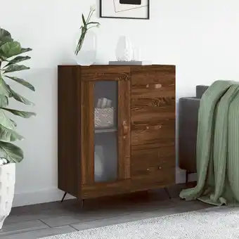 ManoMano Sideboard 69,5x34x90 cm - Kommode für Wohnzimmer - Schrank Anrichte Braun Eichen-Optik Holzwerkstoff -FV27020 - Braun Angebot