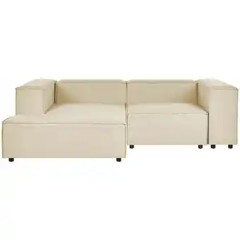 ManoMano Modul-Ecksofa Leinen beige 2-Sitzer Sofa mit Chaiselongue rechtsseitig Aprica - Beige Angebot