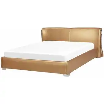 ManoMano Beliani - Modernes Wasserbett Echtleder 180 x 200 cm golden Paris - Gold Angebot