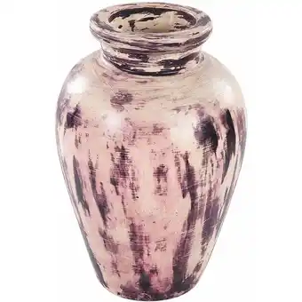 ManoMano Beliani - Dekorative Retro-Vase aus Terrakotta handgefertigt Violett und Beige Amathus - Violett Angebot