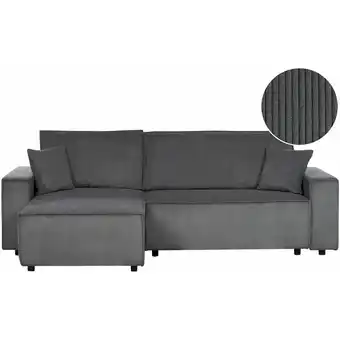 ManoMano 2-Sitzer Ecksofa Cord grau L-Form mit Schlaffunktion Chaiselongue rechts Abacka - Grau Angebot