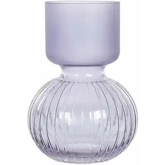 ManoMano Beliani - Deko Blumenvase Glas violett 26 cm bauchig mit Rillen schmalem Hals Thetidio - Violett Angebot