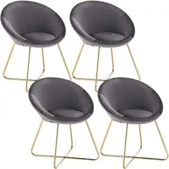 ManoMano 4 x Esszimmerstühle 4er Set Esszimmerstuhl Küchenstuhl Polsterstuhl Design Stuhl, mit Sitzfläche aus Samt, Gestell aus Metall Angebot