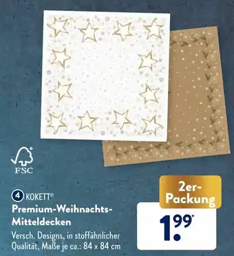 Aldi Süd Kokett Premium Weihnachts Mitteldecken Angebot