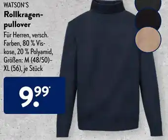 Aldi Süd Watson's Rollkragenpullover Angebot