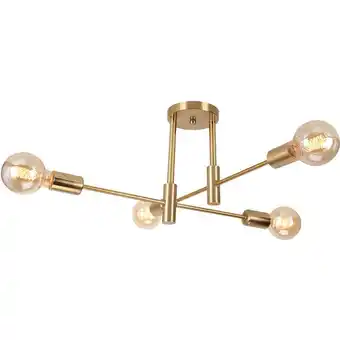 ManoMano Modern Deckenleuchte Semi Flush Mount Deckenlampe Sputnik Kronleuchter Golden 4 Flammig Angebot