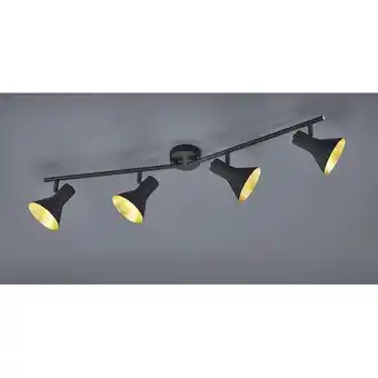 ManoMano Meinewunschleuchte - led Deckenstrahler Metall Schwarz /Gold dimmbar 4 Spots schwenkbar 84cm breit Angebot