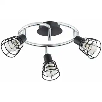 ManoMano Keter Lighting - 1633 Cage Multi Arm Semi Flush Deckenleuchte Schwarz, 29cm, 3x E14 Angebot