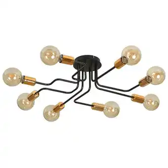 ManoMano Emibig Lighting - Emibig harmony Schwarz/Kupfer mehrarmige halbbündige Deckenleuchte 8x E27 Angebot