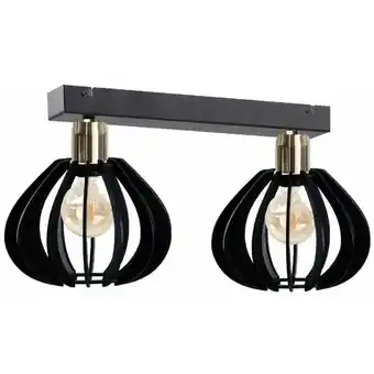 ManoMano Keter Lighting - 615 Gemma Twin Deckenstrahler Schwarz, Gold, 50cm, 2x E27 Angebot