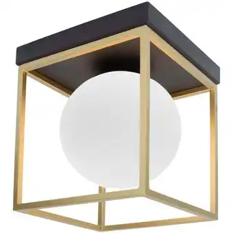 ManoMano Merano - Dawson Globe Deckenleuchte Messing, schwarzes Metall weißes Opalglas led E14 Angebot