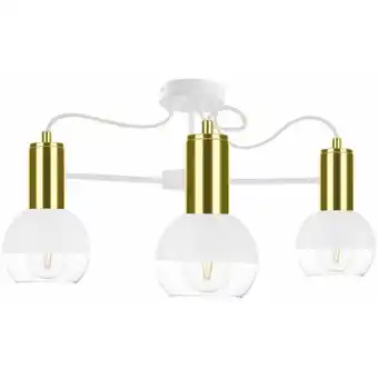 ManoMano Keter Lighting - 1820 Arne Multi Arm Semi Flush Deckenleuchte Weiß, Gold, 60cm, 3x E27 Angebot