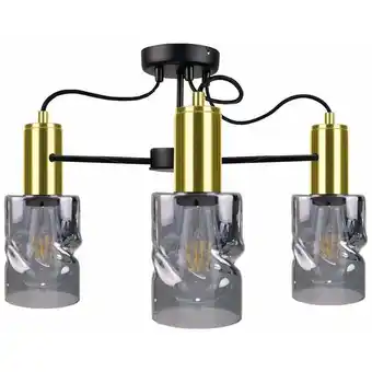 ManoMano 1788 Inger Multi Arm Semi Flush Deckenleuchte Schwarz, Gold, 60cm, 3x E27 - Keter Lighting Angebot