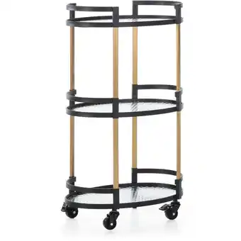 ManoMano Fijalo - Ernennen Sie Tabelle 37x37x66 Glas/goldenes Metall/schwarze Werbeaktionen/Möbel für alle Stile, um zu Hause eine Not Angebot