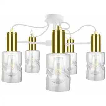 ManoMano Keter Lighting - 1829 Inger Multi Arm Semi Flush Deckenleuchte Weiß, Gold, 60cm, 5x E27 Angebot