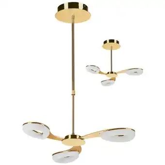 ManoMano Inspired Lighting - Inspired Mantra - Juno - Teleskop Semi Flush Cabrio 3 Licht 15W led 3000K, 1350lm, Satin Gold, Frosted Ac Angebot