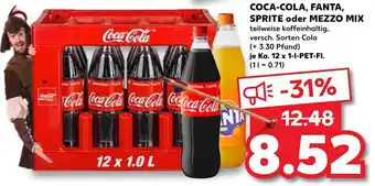 Kaufland Coca Cola, Fanta, Sprite oder Mezzo Mix 12x1L Angebot