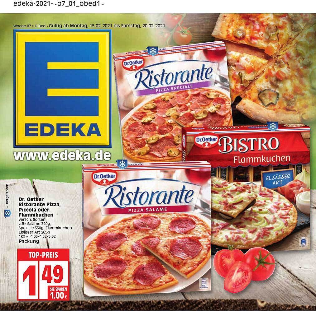 Dr Oetker Ristorante Pizza, Piccolo Oder Flammkuchen Angebot bei Edeka