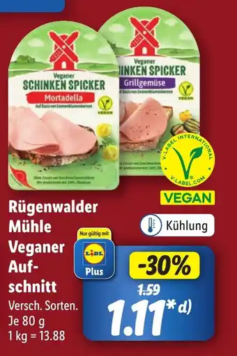 Lidl Rügenwalder Mühle Veganer Auf- schnitt 80 g Angebot