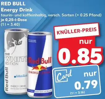 Kaufland RED BULL Energy Drink 0,25 L Dose Angebot