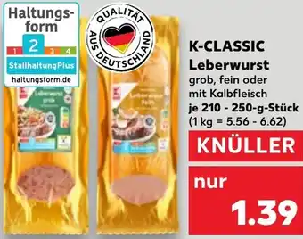 Kaufland K-CLASSIC Leberwurst 210-250 g Angebot