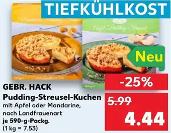 Kaufland GEBR. HACK Pudding Streusel-Kuchen 590 g Packg. Angebot