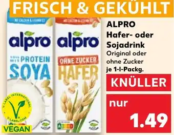 Kaufland ALPRO Hafer oder Sojadrink 1 L Packg. Angebot