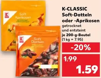 Kaufland K-CLASSIC Soft-Datteln oder Aprikosen 200 g Beutel Angebot