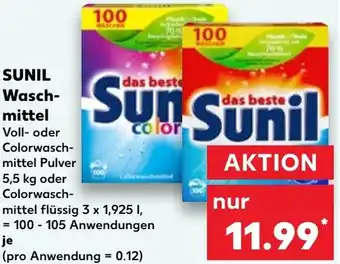 Kaufland SUNIL Waschmittel 100-105 Anwendungen Angebot