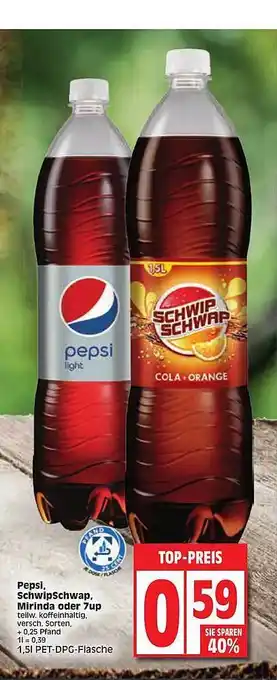 Edeka Pepsi Cola, Schwip-schwap, Mirinda Oder 7up Angebot