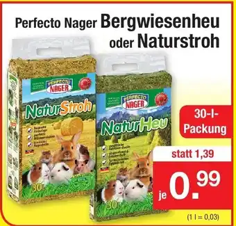 Zimmermann Perfecto Nager Bergwiesenheu oder Naturstroh 30L Angebot