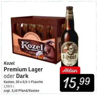 KONSUM Kozel Premium Lager oder Dark 20*500ml Angebot