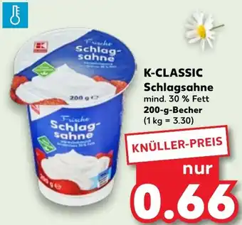 Kaufland K-CLASSIC Schlagsahne 200 g Becher Angebot