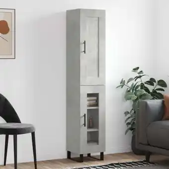 ManoMano Maisonchic - Highboard, Kommode, Sideboard, Beistellschrank, Anrichte für Wohnzimmer Betongrau 34,5x34x180 cm Holzwerkstoff L Angebot