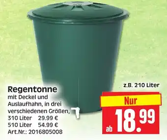 Herkules Baumarkt Regentonne mit Deckel 210L Angebot