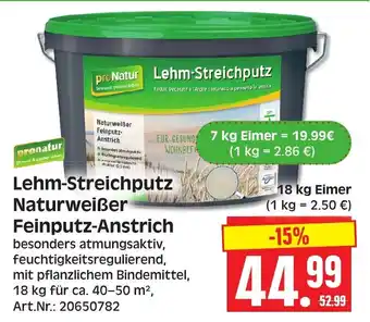 Herkules Baumarkt pronatur Lehm-Streichputz Naturweißer Feinputz-Anstrich 18kg Angebot