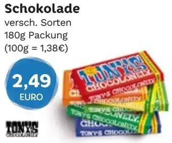 Edeka Niemerszein Tony's Schokolade 180g Packung Angebot